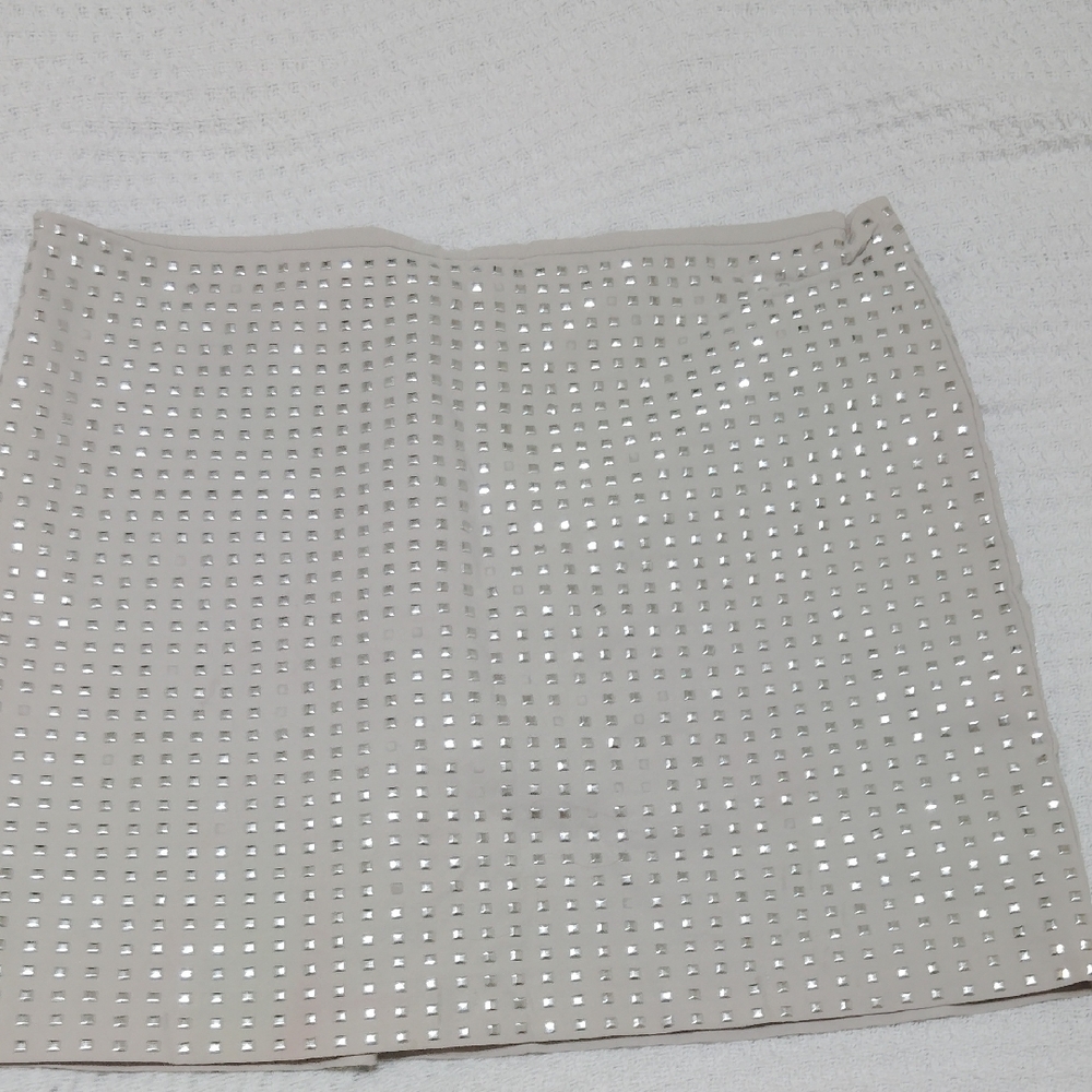 Chic Beige Studded Skirt